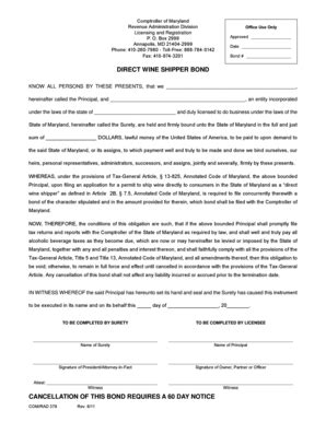 Fillable Online DIRECT WINE SHIPPER BOND - formupack Fax Email Print ...