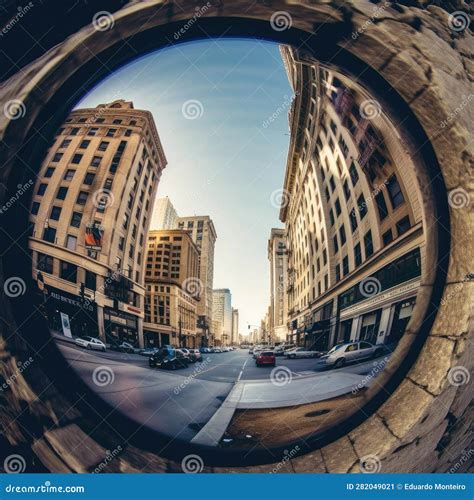 A Close-up of a Fisheye Lens Creating a Distorted and Unique ...