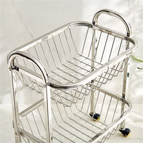 Buy Corsica Wedge Stainless Steel 2-Tier Kitchen Trolley from Corsica ...