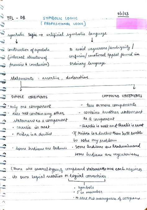 TFL 1-25 - Lecture notes of logic - TEL - DB SYMßoLIC LOnic ...