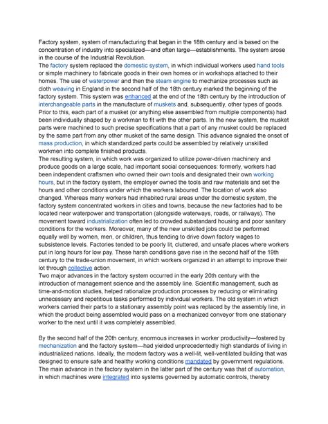 Factory system - Industrial Revolution- Britain - Factory system ...