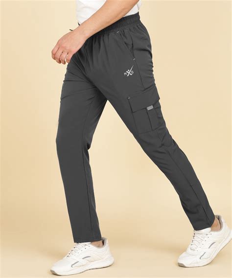 Mood Good Solid NS Lycra Cargo Track Pant for Men