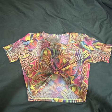 iHeartRaves trippy mesh top #rave #iheartraves #edm... - Depop