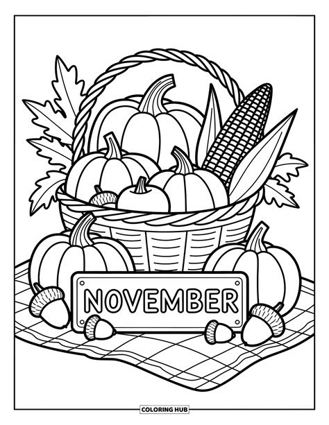 100+ November Coloring Pages for Kids & Adults (Free Printable PDFs)