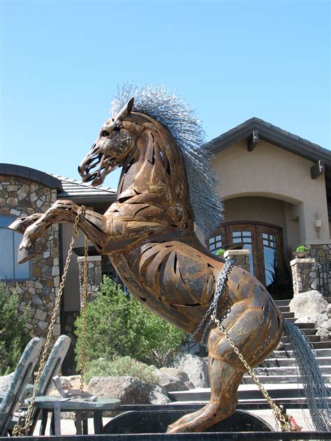 Large Metal Horse Sculpture
