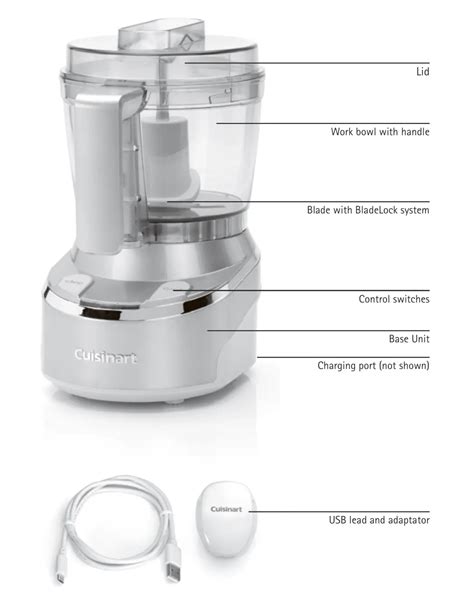 Cuisinart RMC100U Cordless Mini Prep Pro Food Processor Instruction Manual