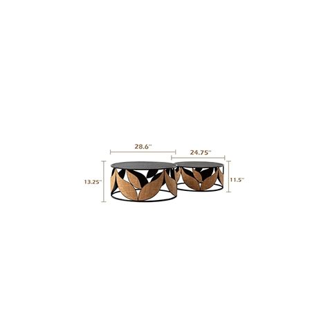 Buy COZAYH Modern Nesting Coffee Table Set of 2, Round Industrial ...