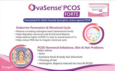 Buy TREXGEN OVASENSE PCOS FORTE MYO-INOSITOL D-CHIRO INOSITOL TABLETS ...