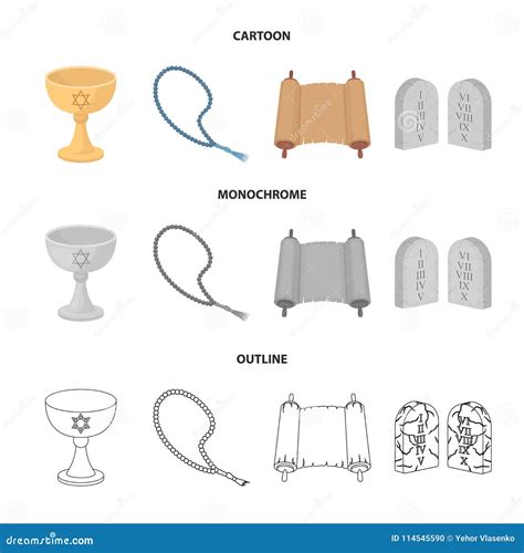 A Cup of Wine, Islamic Beads, Ten Commandments, Tanakh. Religion Set ...
