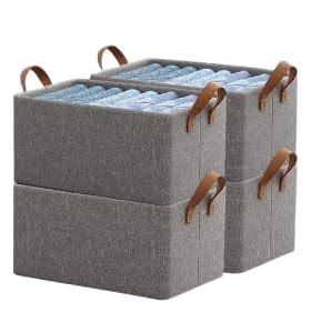 CUTBAZZ Pack of 4 Foldable Wardrobe Organizer with Durable Handle ...