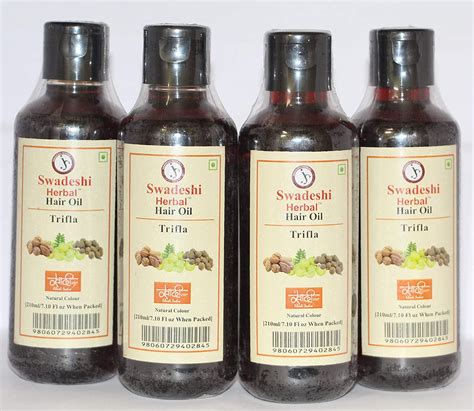 Buy SWADESHI HERBAL KHADI TRIPHALA HAIR OIL 210 ML (Pack of 4) Online ...