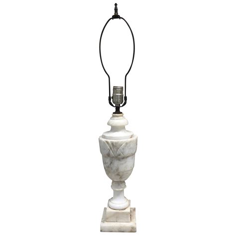 Antique White and Grey Alabaster Table Lamp at 1stDibs | alabaster lamp ...