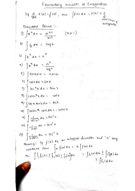 Integral Calculus Part 1: Methods and Standard Results - Studocu