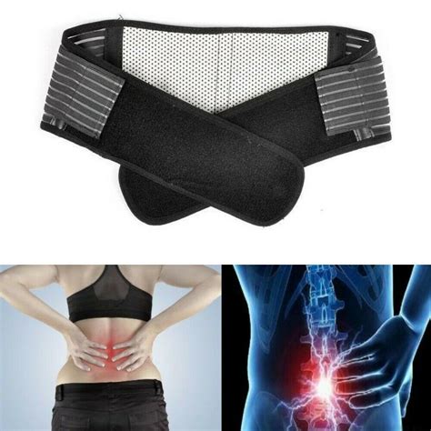 Back Support Brace Belt Lumbar Lower Waist Magnetic Pain Relief Adjust Trimmer | eBay