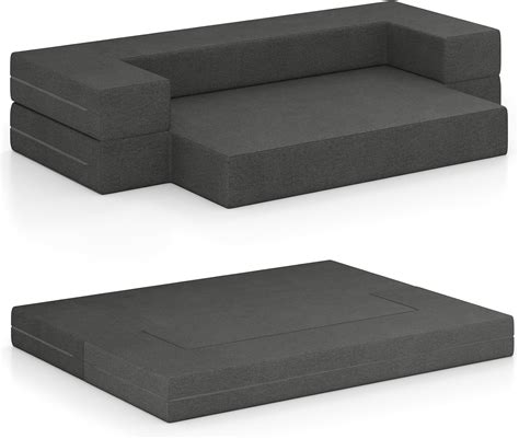 Amazon.com: KOMFOTT Convertible Floor Sofa Bed, 8 Inch Memory Foam ...