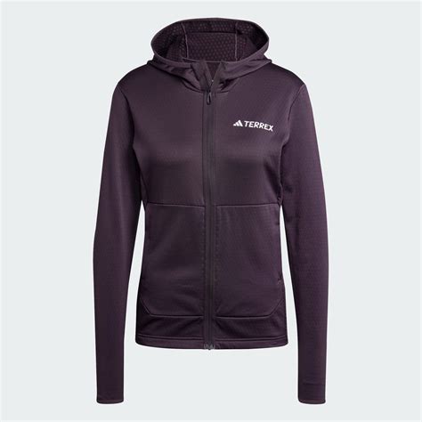 adidas TERREX XPERIOR LIGHT FLEECE HOODED JACKET - Purple | adidas UAE