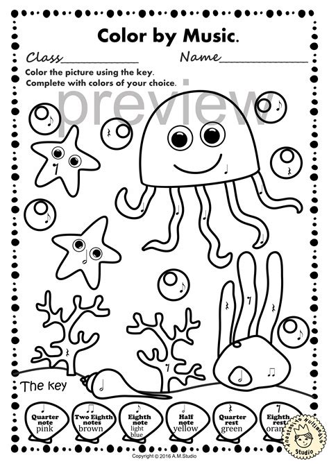 Musical Notes Coloring Pages For Kids/music Notes Coloring