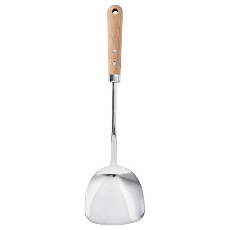 VARDAGEN wok spatula, stainless steel/beech, 36 cm (14") - IKEA