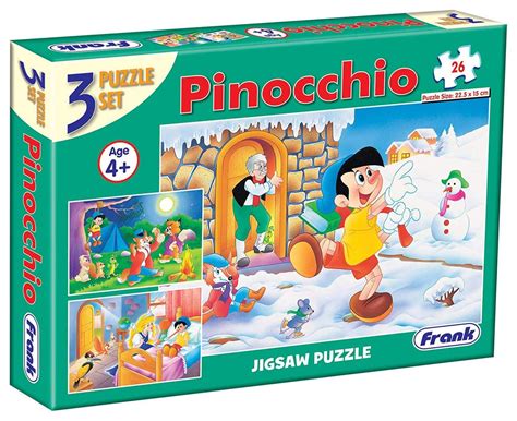 Buy Frank Pinocchio 3 in 1 Puzzle - A Set of 3 26 Pc Jigsaw Puzzles for ...