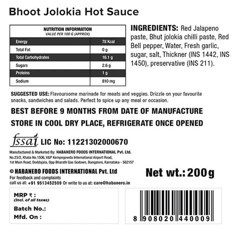 Bhoot Jolokia Sauce - 200g | Fiery Hot Sauce – Habanero Foods