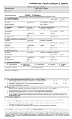 Fillable Online Application for a Permit to Construct or Demolish ...