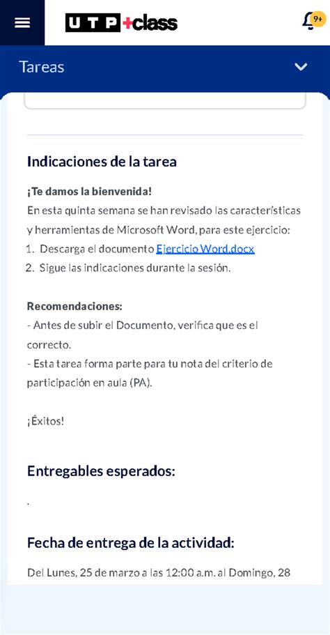 UTP+class Cursos - Tareas tu tarea. Indicaciones de la tarea ¡Te damos ...
