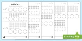 Divide by 4 Worksheet - Space Race Activity