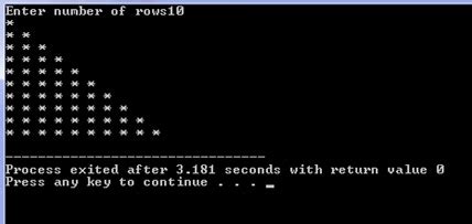 Image result for Half Pyramid Program in C
