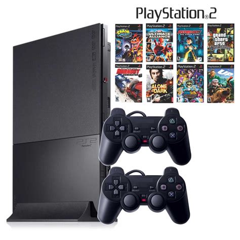 Playstation 2 Completo Na Promoção Ps2+ 02 Controles+ 5 Jogos+ Garantia ...
