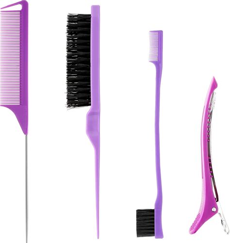 4 Pieces Slick Back Hair Brush Set Teasing Hair Brush Edge Control ...