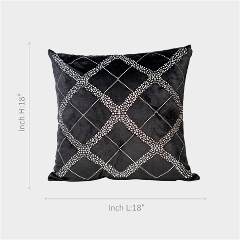Black Cushion Cover with Silver Diamond Design – Table & Twist