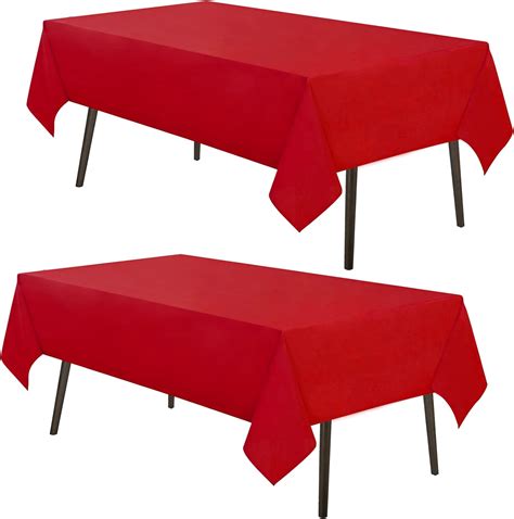 Amazon.com: MYSKY HOME 2Pack Red Tablecloth 60x120 Inch Rectangle Table ...