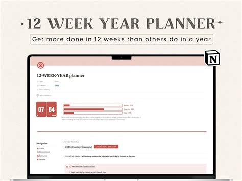 The 12 week year notion template – Artofit