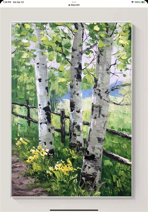 Easy acrylic painting birch trees forest painting for beginners – Artofit