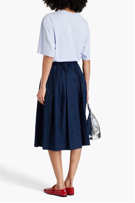 MARNI Gathered cotton-poplin midi skirt | THE OUTNET