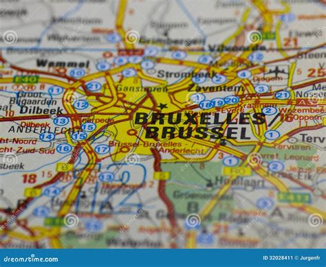 Brussels Old Road Map stock image. Image of multi, flanders - 32028411