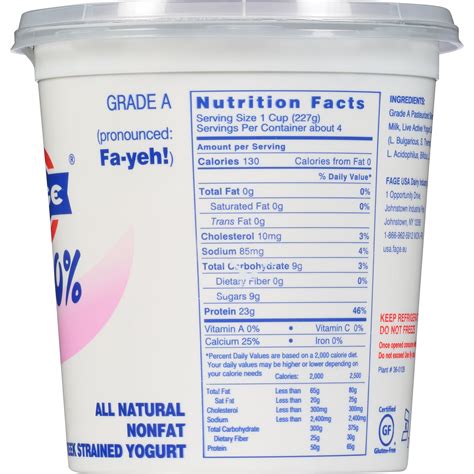 Fage Vanilla Greek Yogurt Nutrition Facts at Jake Spragg blog