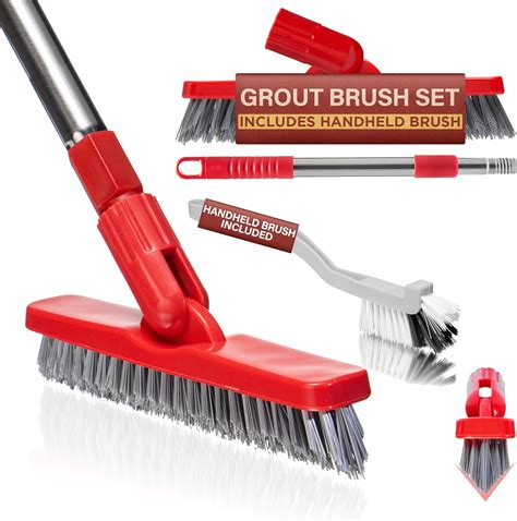 Amazon.com: Foxtrot Living Grout Brush with Long Handle & Handheld ...