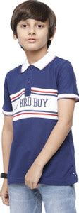Flipkart.com | CP BRO Boys Typography Pure Cotton Slim T Shirt - Polo Neck