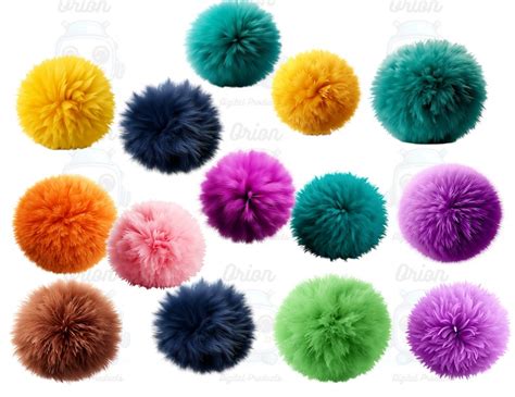 Pom-poms Clipart Pom Pom PNG Transparent Background - Etsy