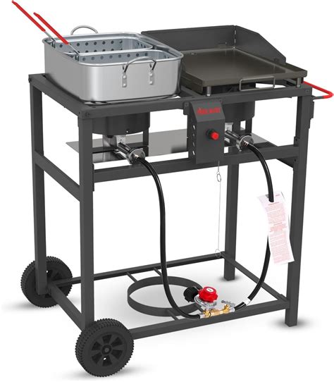 Amazon.com : FIRE RIOT Outdoor Propane Deep Fryer and Griddle Combo ...