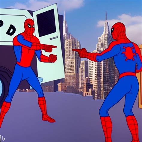 Spider-man pointing at Spiderman Meme (Bing Image Creator) : r ...