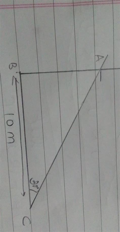 A man standing at top of a building observes a point at angle of ...