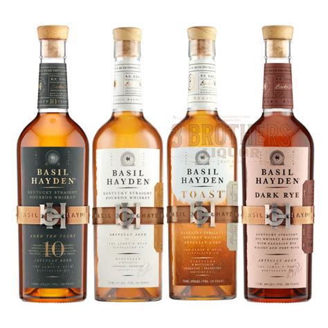 Basil Hayden Bourbon Whiskey Collection 4 Pack Bundle Set – 3brothersliquor