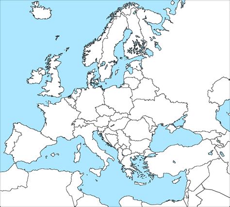 Blank Map Of Europe - World Map with Countries