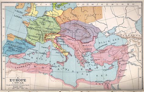 600 AD Europe and Byzantine Empire after Justinian's Reign | Byzantine art, Vintage world maps ...