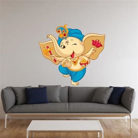 The Decor House Bal Ganesha Printed Vinyl Wall Sticker Perfect for ...
