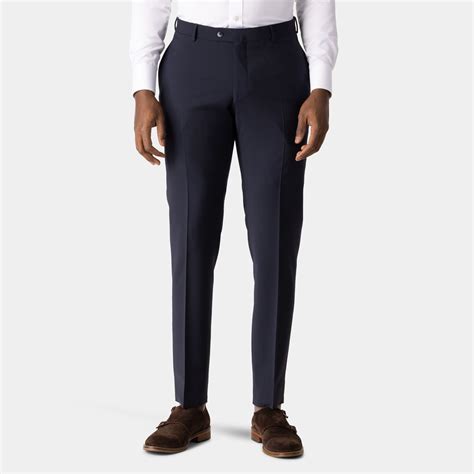 Navy premium wool blend suit pants | Tailor Store®