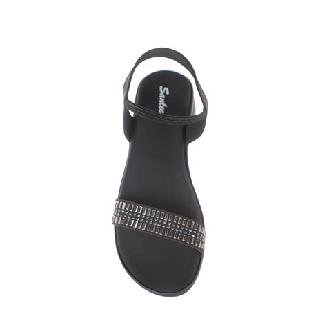 Sanlee Brand Womens Casual Partywear Medium Heel Sandal LSP2091 (Black ...