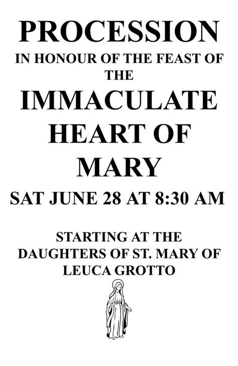 PROCESSION IN HONOUR OF THE IMMACULATE HEART OF MARY, 14 Highgate Drive ...